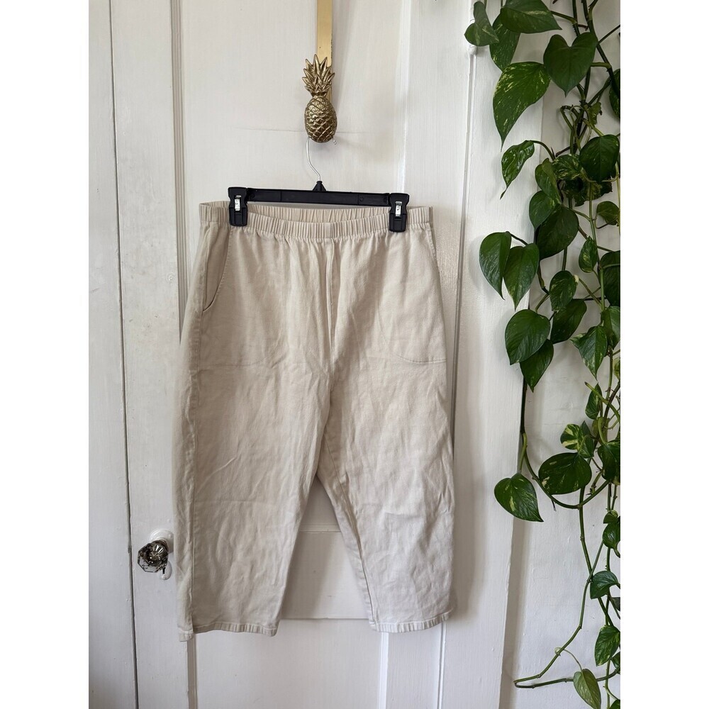 Denim & Co women’s size large off-white pants